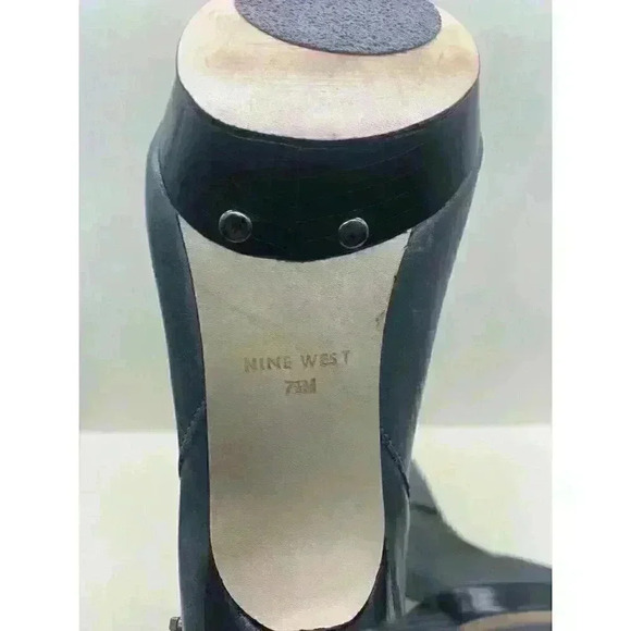 Nine West Matinee Women's Grey Leather High Heel Ankle Boots Fold Over Size 7.5M - Picture 11 of 11